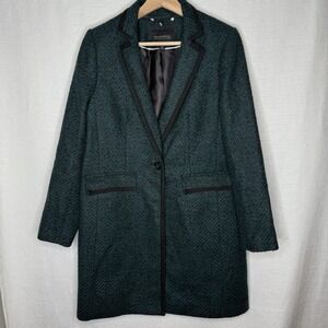 Banana Republic Green Italian Wool Blend Coat Womens‎ Petite SM Nova Fides